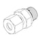 Tompkins Hydraulic Fitting, Metric CompressionL22(30X2.0) -26MM MALE STUD CPLG MC6053-L22-26 - alternate 1